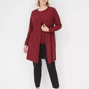 Lane Bryant Long-Sleeve Open-Front Overpiece with coordinating Sleeveless Tunic